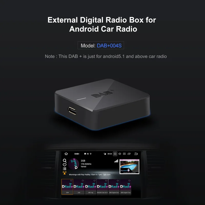 Dab + USB адаптер для Android автомобильный радиоприемник коробка DAB цифровой стерео