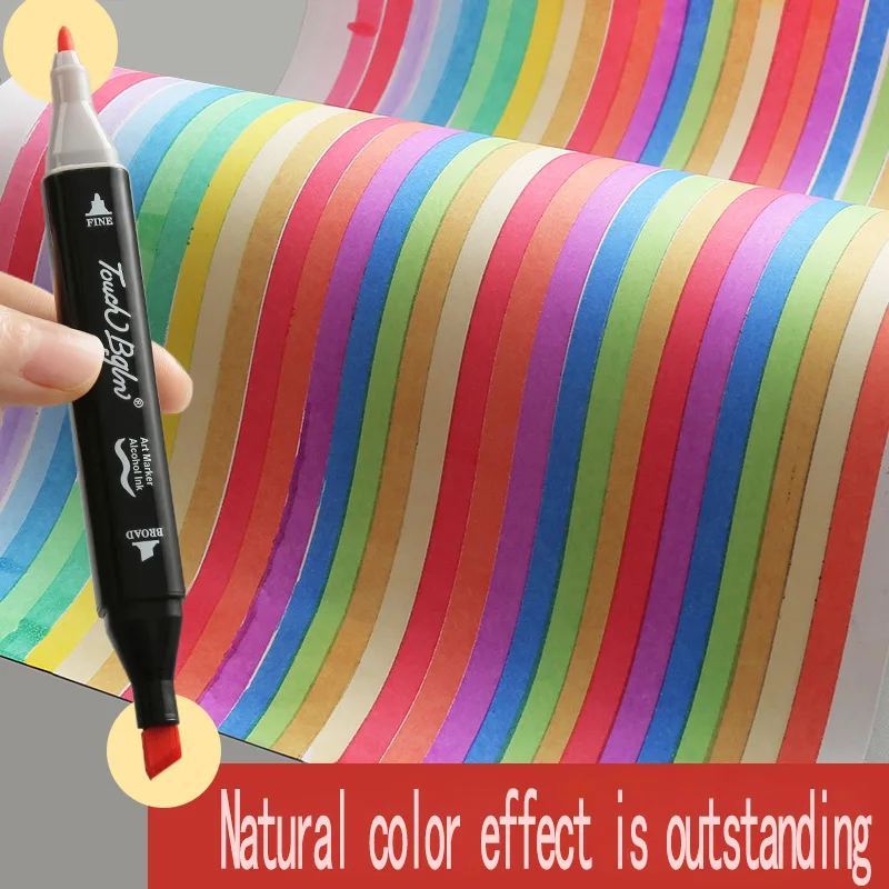 

Double headed marker set students use hand painted watercolor pen for animation painting students special color pens 24/36/48/80