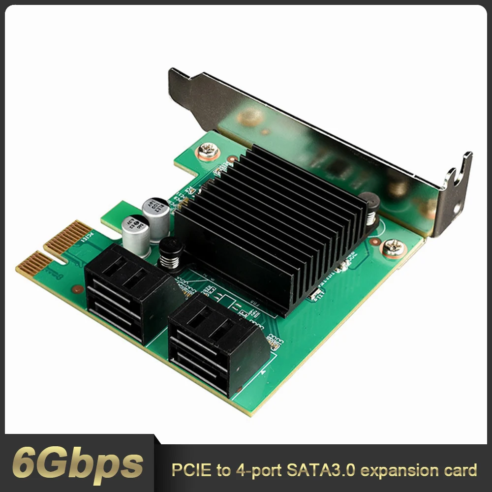 

Плата расширения PCIE на 4 порта SATA3.0, высокоскоростной адаптер PCI-E X1 на SATA 6 Гбит/с, плата расширения