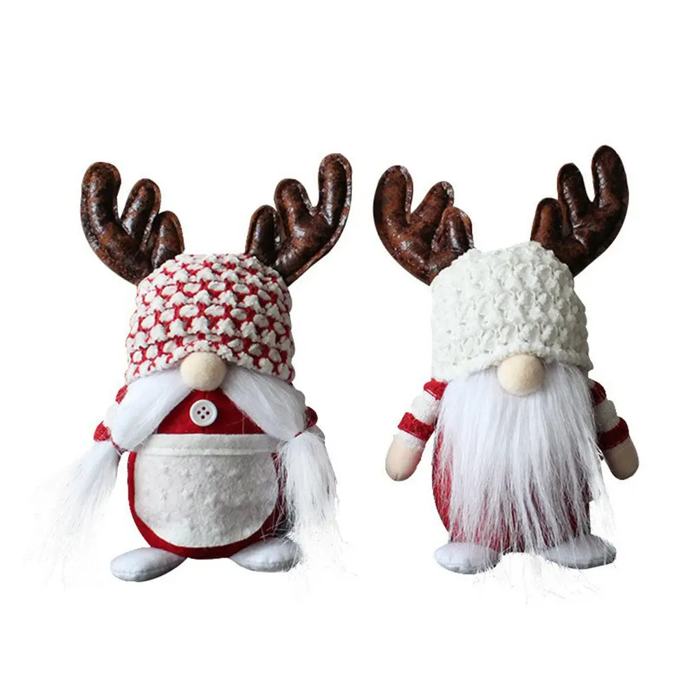 

Christmas Antlers Faceless Standing Doll Merry Christmas Decorations Christmas Gnome Ornaments Cute Plush Dolls Decoration