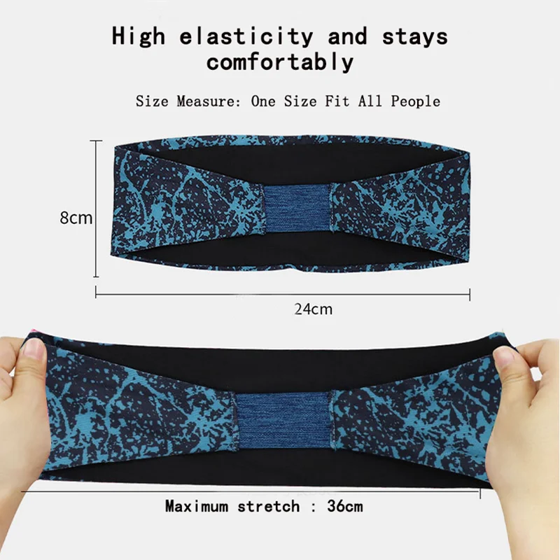 

New Yoga Sweat Guide Headband Polyester Flash Point Printing Wide-brimmed Hairband For Men Women Sports Headbands 2021 Unisex