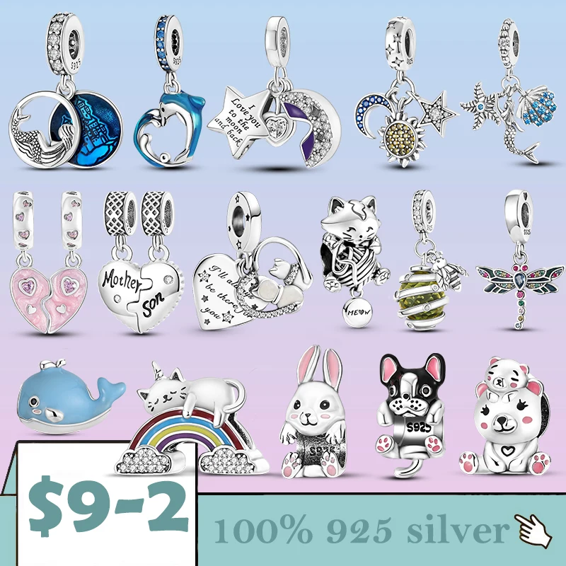 Уникальный кулон в виде полумесяца и звезды из серебра 925 пробы подвеска сердца