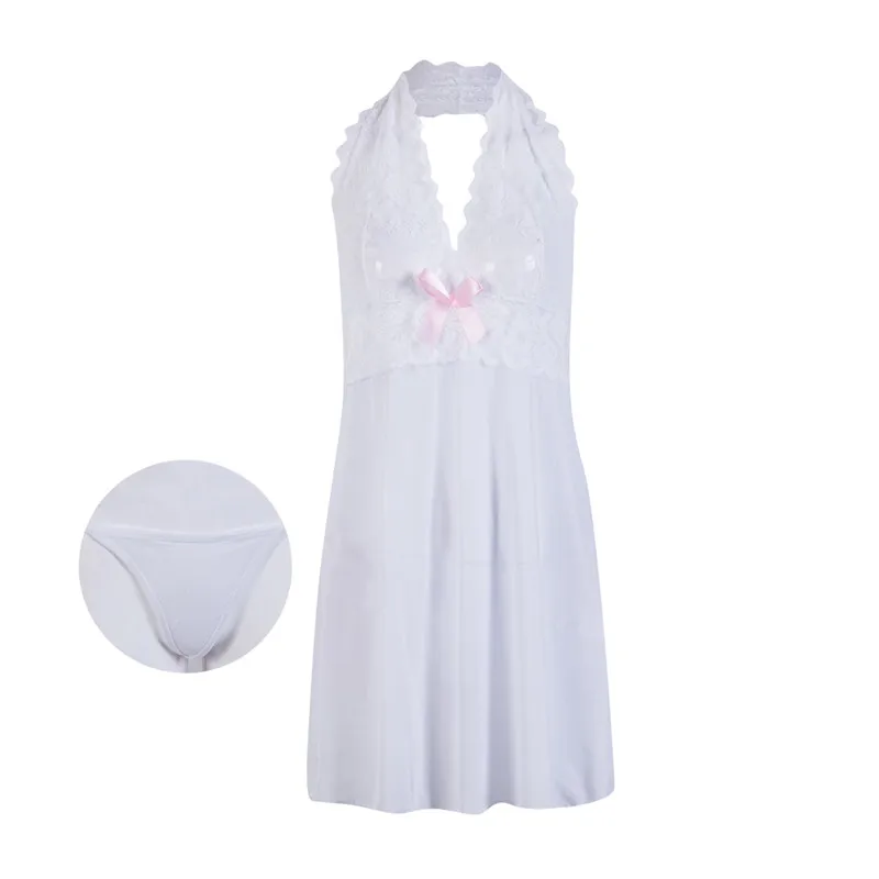 

Sexy Women Lingerie Lady Underwear Lace Night Dress Babydoll Sleepwear with G-string Sleeping Wear Lack Tight Bow Exotic Dresses