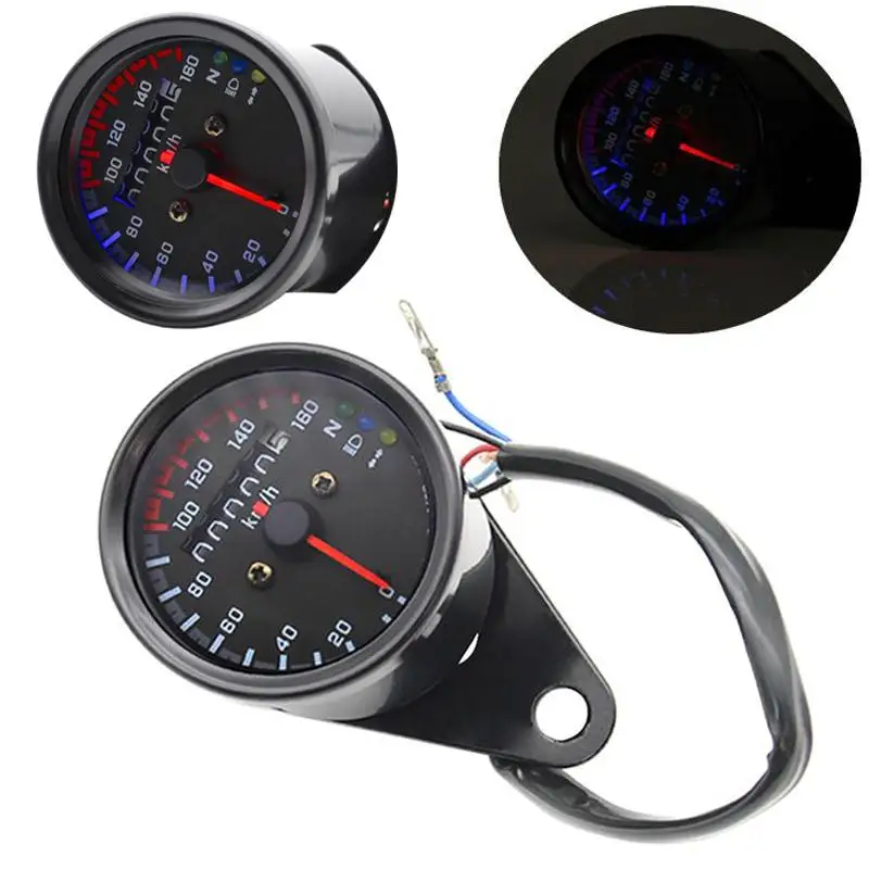 

Мотоциклетный одометр, спидометр, Классический деликатный Универсальный 12 В мотоцикл ретро светодиодный Ной подсветкой, одометр, тахометр ...