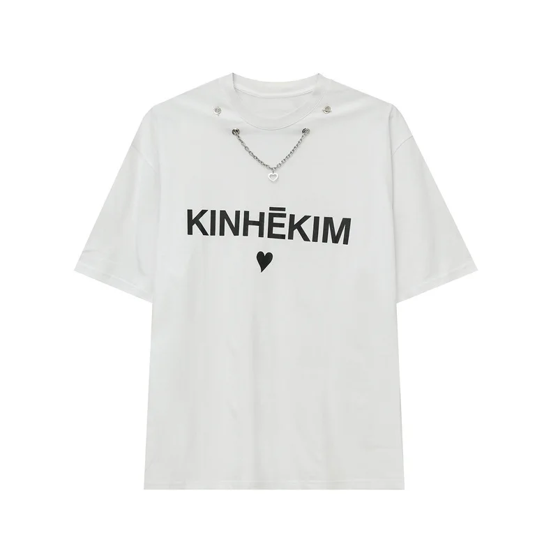 

Summer new product Korean style chain letter printing trend loose short-sleeved T-shirt men M1-O-8098