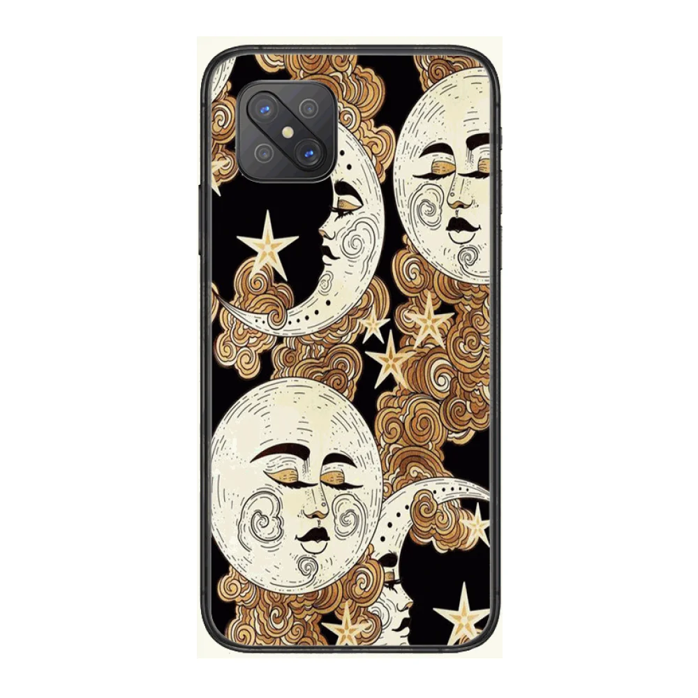 

HD Sun Moon Face Interesting HD Phone Case cover For OPPO A91 9 83 79 92s 5 F9 A7X Reno2 Realme6pro 5 black tpu cell cover