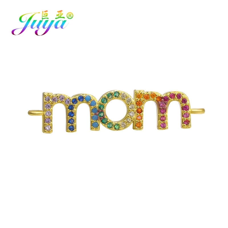 Gold Juya DIY Женские аксессуары, браслеты ручной работы Многоцветный мама мальчик девочка дочь Шарм Разъемы для дружбы ювелирных изделий - Color: Gold