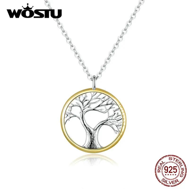 WOSTU 2020 Новое поступление серебро 925 пробы дерево для жизни ожерелье цепочка звено