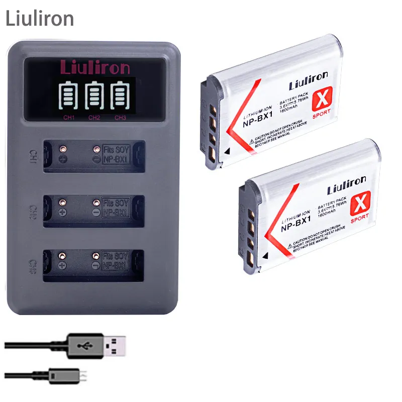 charger and 2battery 6x акумуляторная батарея NPBX1 NP-BX1 NP BX1 Батарея пакеты+ 3 лота USB Зарядное устройство для sony комплектующие фотоаппарата sony DSC RX1 RX100 AS100V M3 M2 HX300 HX400 HX50 HX60 GWP88 - Цвет: charger and 2battery