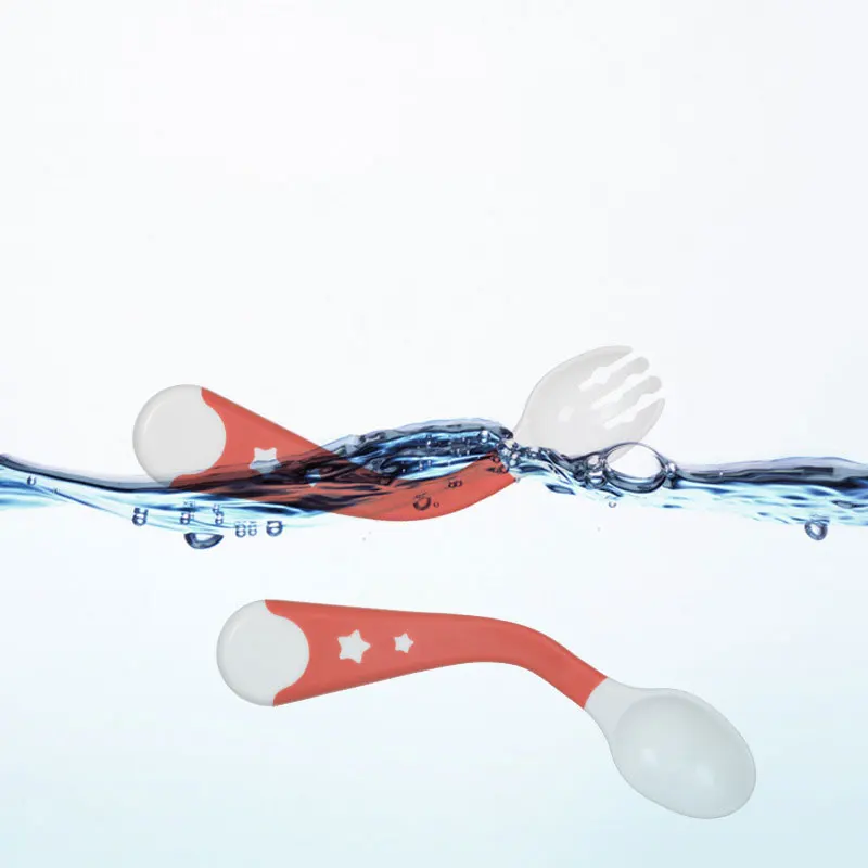 2 шт. Гибкая бутылочка для кормления ребенка набор ложка и вилка детей ясельного