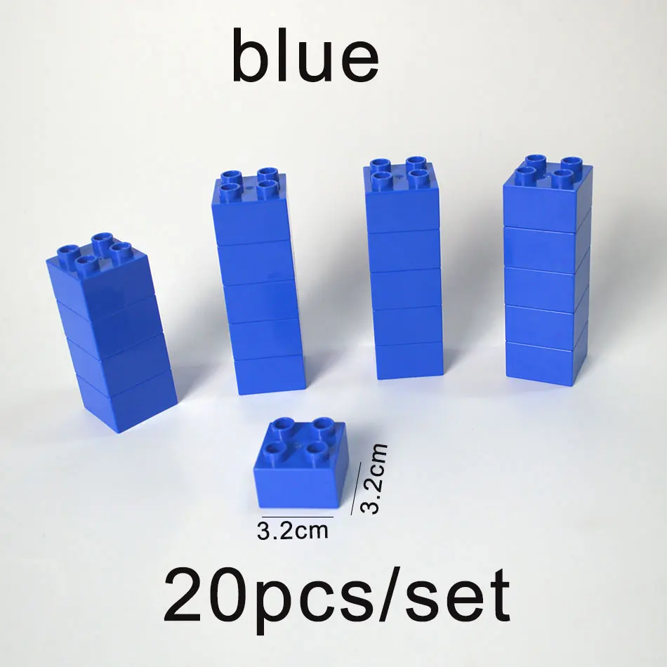 

Colourful Big Building Blocks square Bulk bricks Educational Bricks 20pcs Toys Gift For Baby Compatible All Brands