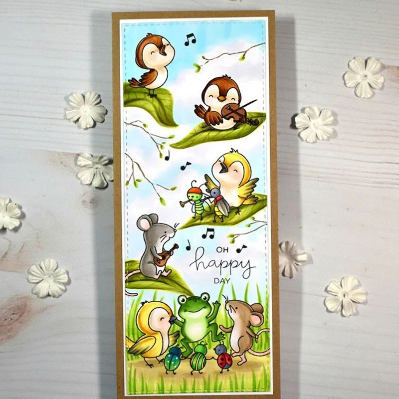 Весенние животные гриб летучая мышь птица крысы медведь чистый штамп