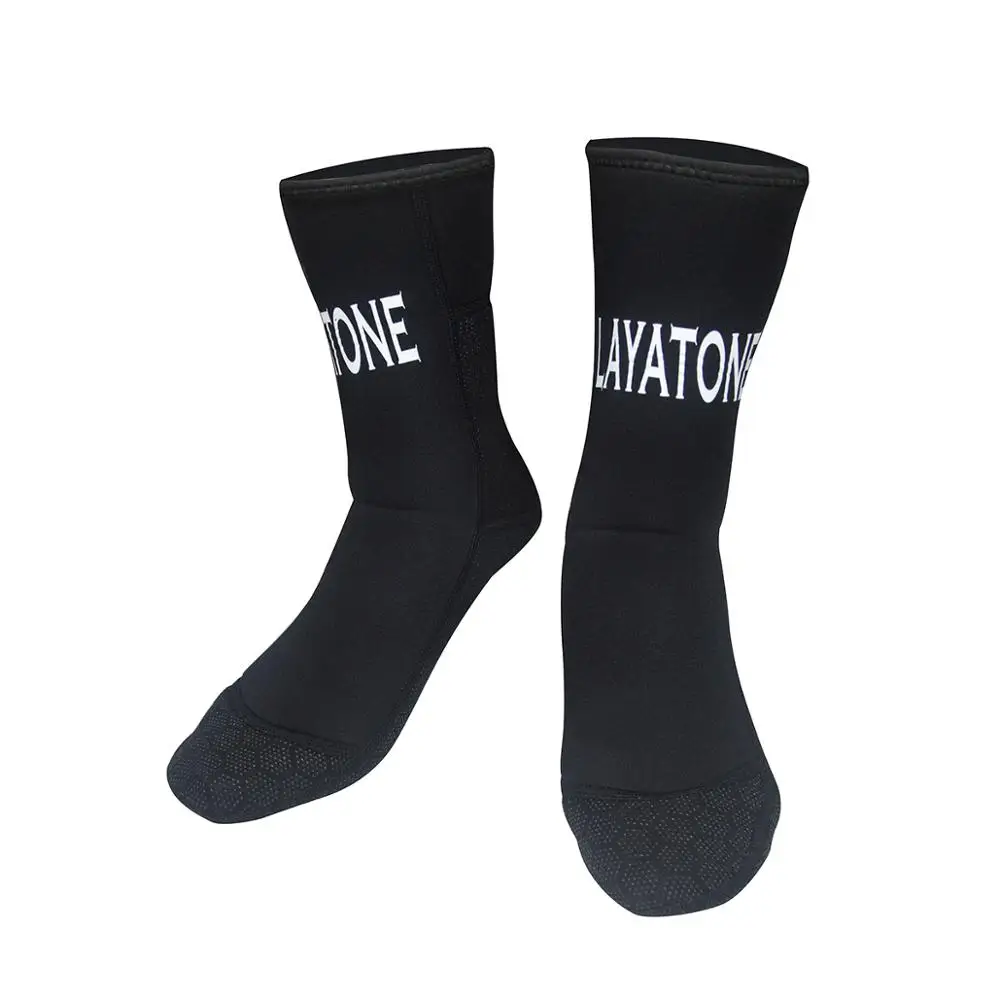 LayaTone 3 мм Неопреновый для дайвинга носки Мужская пляжная обувь для плавания водонепроницаемые носки нескользящие теплые носки для Гидрокостюма подводное плавание носки