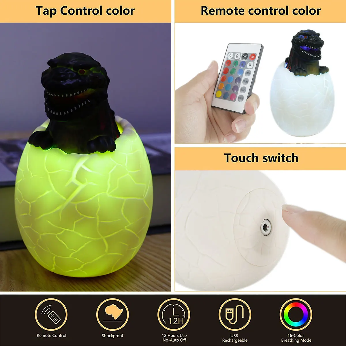 Ночной светильник в виде динозавра лампа для спальни с несколькими пультами