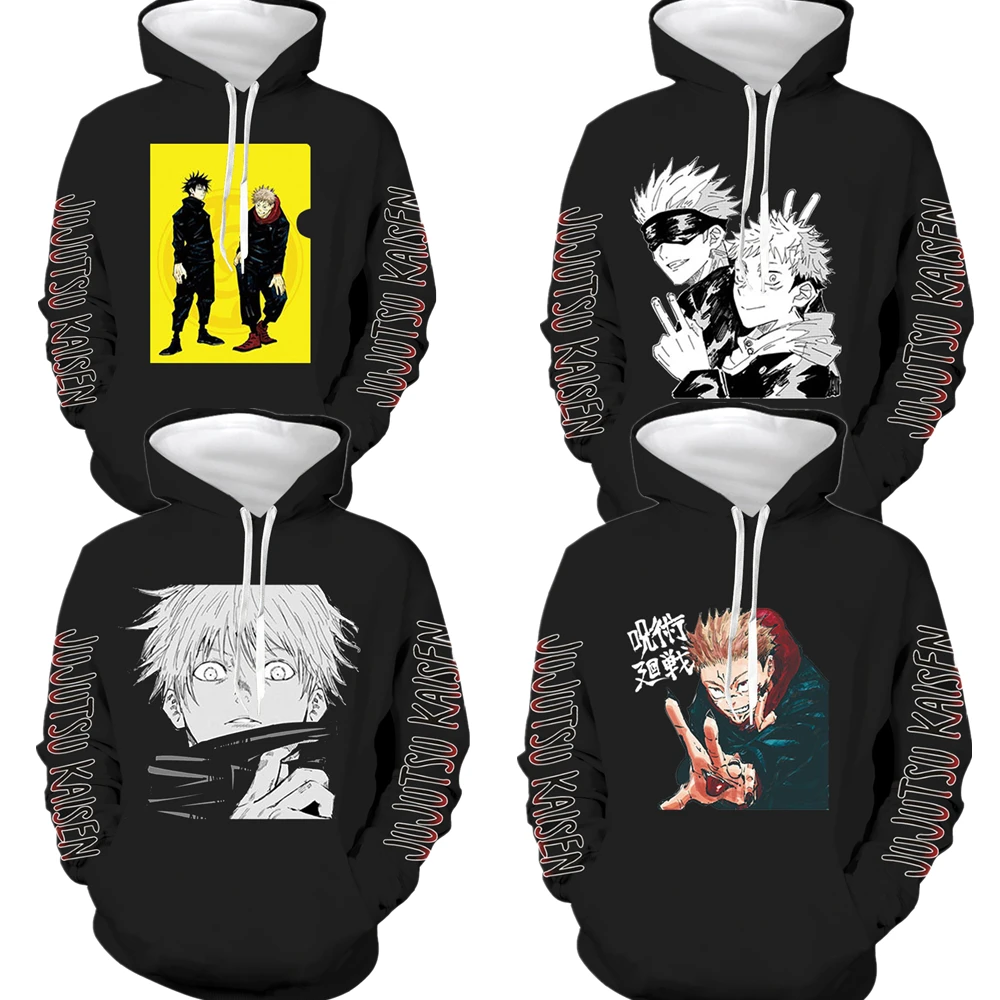 

New 2021 Anime Hoodies Jujutsu Kaisen 3D Print Sweatshirt Men Women Fashion Oversized Hoodie Harajuku Hip Hop Pullover Teenager