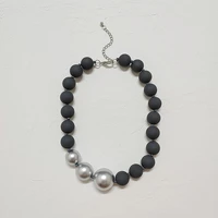dark grey resin beads necklaces vintage big bead statement necklace for women jewelry wholesale
