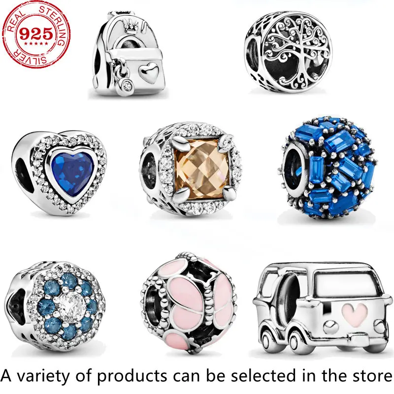 

New Hot Sale Fit Original pan bead Real 100% 925 Sterling Silver Charms bead For Women Colour profusion high quality DIY Jewelry