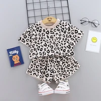 leopard print baby girls clothes toddler baby clothing set cotton children costume 1 2 3 4 year gift children kids clothes sets