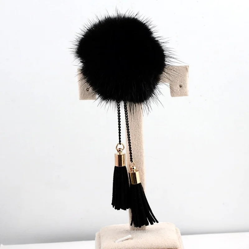 

High Quality Gold Simple Fashion Mink Hair Ball Brooch Tassel Hairball Brooches Pins for Women Coat Sweater Accessories Girls