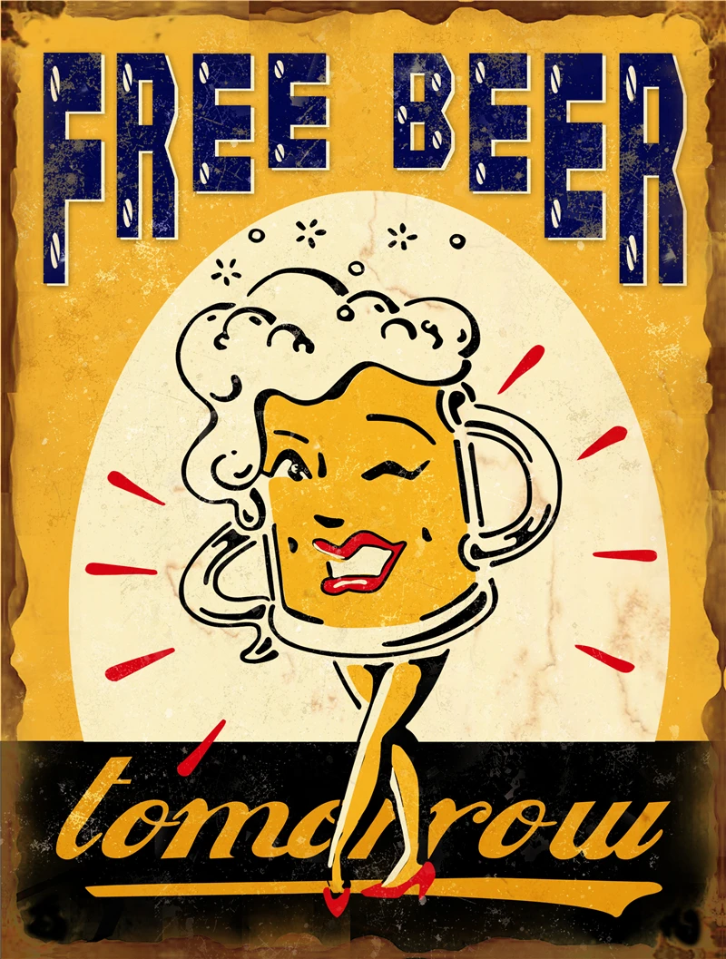 

Metal Sign Vintage Wall Posters Tiki Bar Garden Posters for Outside Beer Decoration for Home Welcome Sign in Home Decor