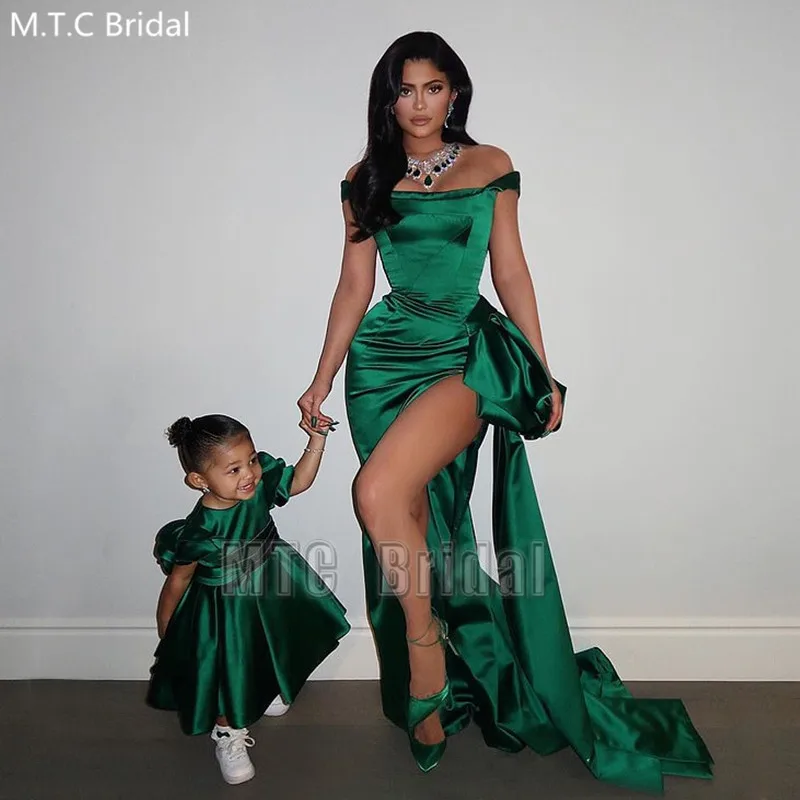 Зеленое сексуальное длинное платье-Русалка для выпускного вечера блестящее