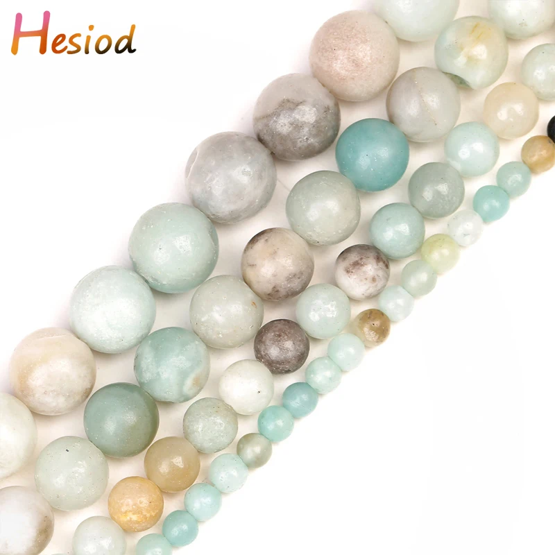 

Hesiod 4/6/8/10/12mm New Amazo Stone Beads For Jewelry Making DIY Bracelet Necklace 15" Strand