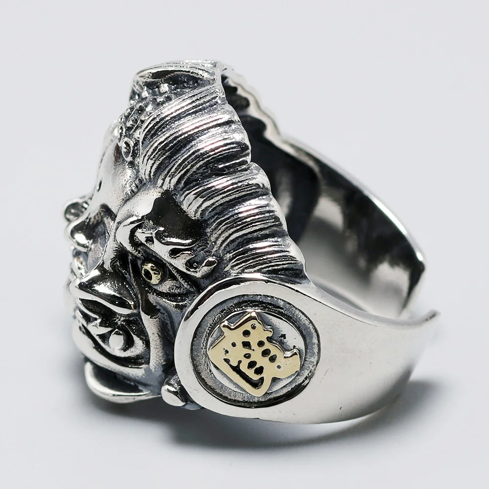 Подлинные 925 пробы серебряные ювелирные изделия тяжелые мужские кольца Будды с