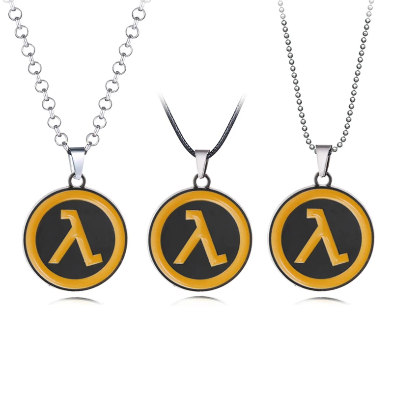 

Half-Life Alyx Necklace Round Logo Pendant Chain Necklace Metal Choker Necklaces Game Jewelry for Men Women Gifts