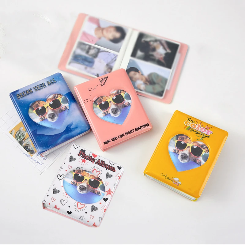 

Cartoon Album Pockets Holds 64 Mini Photo Album 3 Inch Photo Album Durable Waterproof PVC Photo Album Small Fresh Photo Album