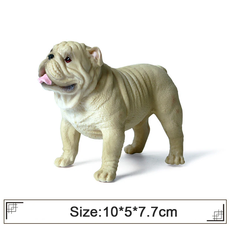 Бульдог Реалистичная собака животное модель фигурка фигурки для детей обучающая