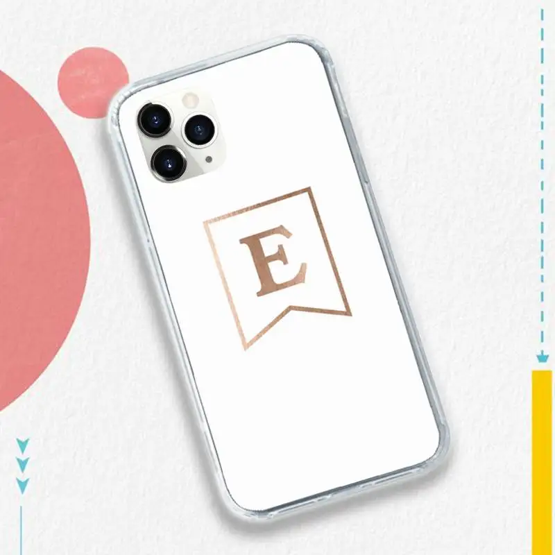 

Rose gold letters Luxury fashion White Phone Case for iPhone 11 12 pro XS MAX 8 7 6 6S Plus X 5S SE 2020 XR