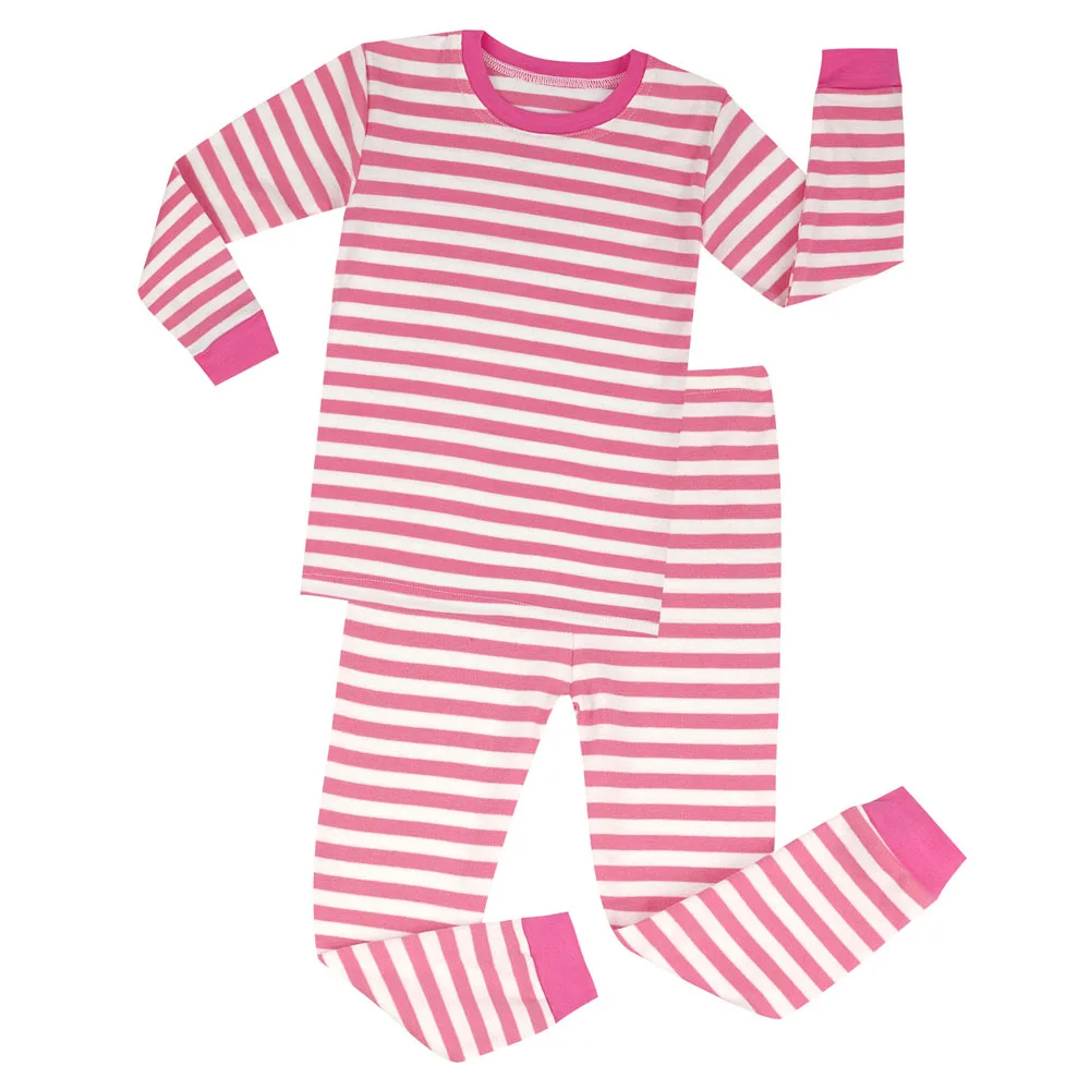

New Year Fashion Kids Christmas Baby Pajamas Sets Children Nightwear Xmas Stripes Pijamas for 1-8Years Baby Cotton Sleepwear