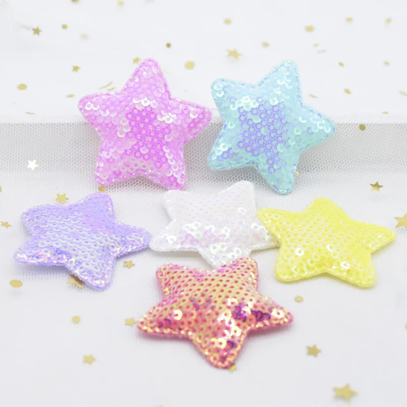 12 шт. 48 мм блестящие мягкие аппликации со звездами и блестками патчи для