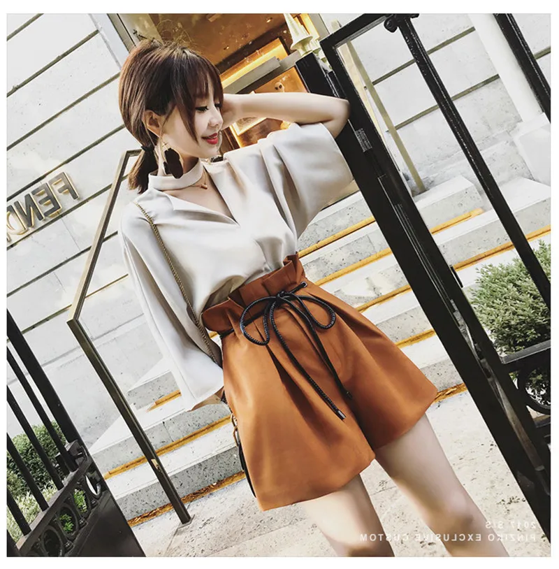 Новинка 2018 женское платье весна лето два предмета костюмы v образный вырез блузка