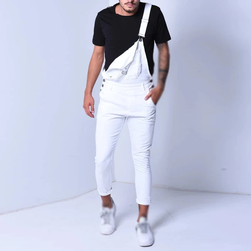 Новое поступление мужские джинсы популярные комбинезоны регулируемые