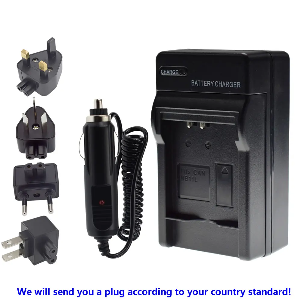 2 аккумулятора + AC/DC Автомобильное/домашнее многозарядное устройство для Canon Powershot