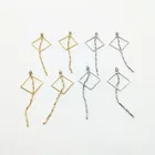 Новое поступление! Цепочка из настоящего золота с квадратным шармом для сережек сделай сам, 54x20 мм, 30 шт., фурнитура и компоненты для ювелирных изделий