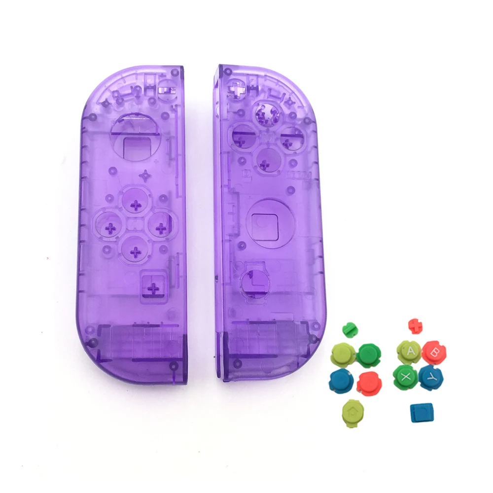 ClearPurple 10 комплектов пластиковый чехол Joy Con для nintendo Switch, прозрачный пользовательский контроллер, цветные кнопки - Цвет: ClearPurple