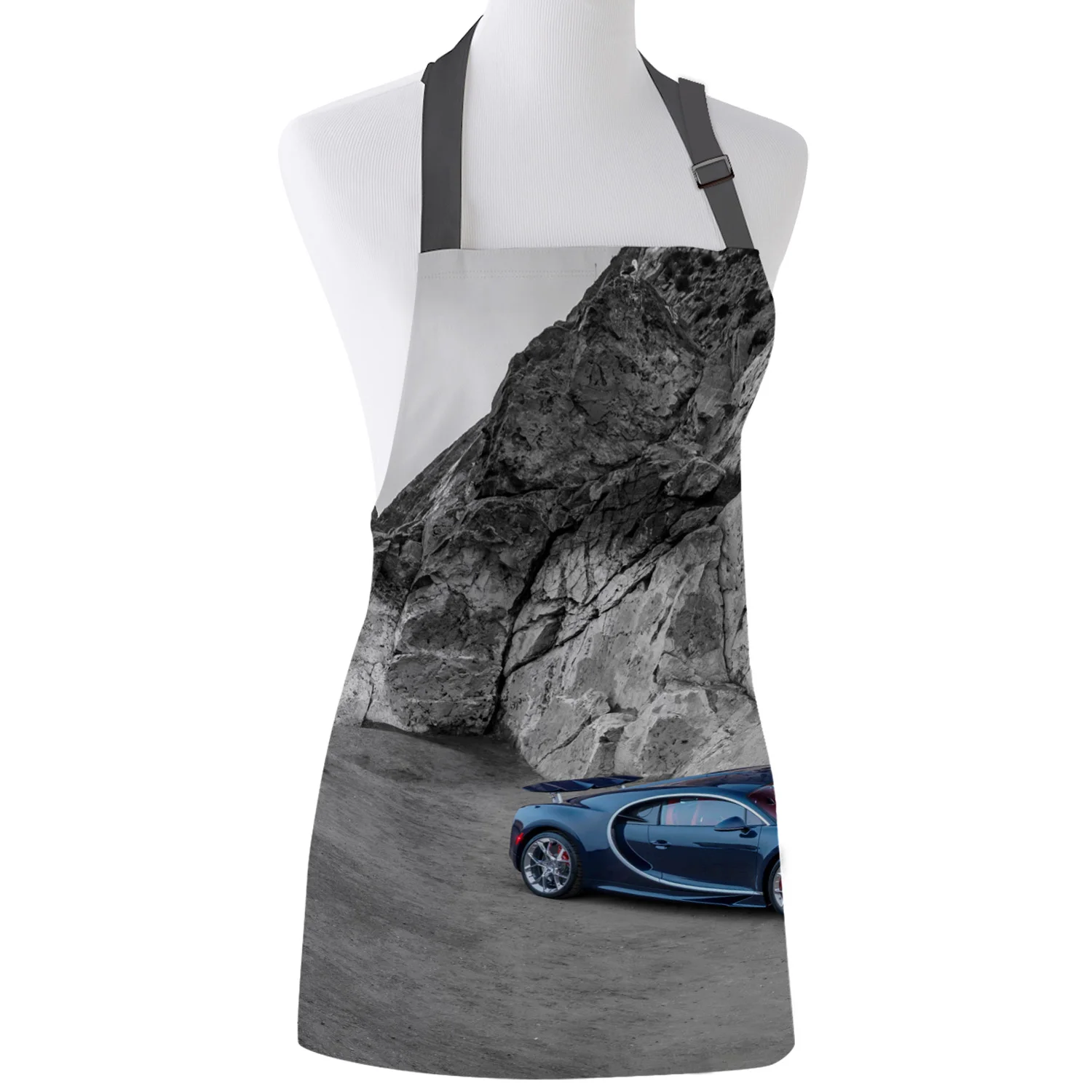 

Кухонный Фартук, синий спортивный автомобиль, регулируемый нагрудник для барбекю, фартуки из парусины для женщин, для приготовления пищи, в...