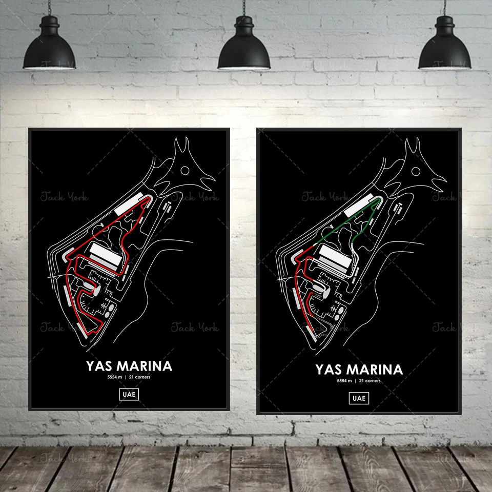 

Yas Marina - UAE Track Map Poster