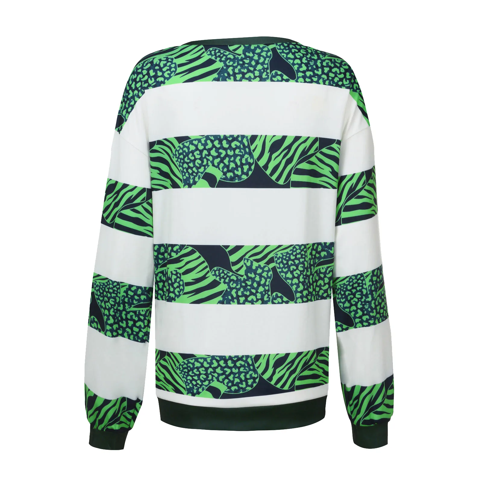 

Women Casual All-Match Striped Patchwork Pullover Tops Fashion Long Sleeve Blouses Shirts Elegant Zipper V Neck Sweatshirt 5XL