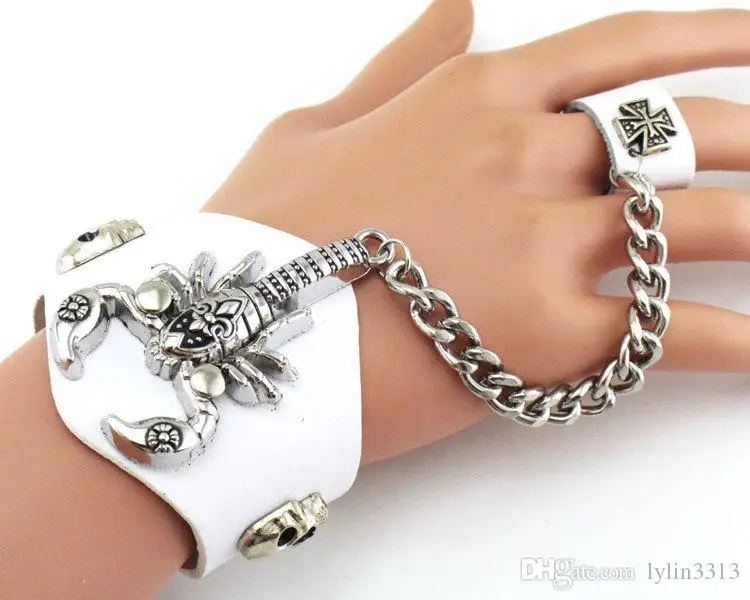 Мужской кожаный браслет в стиле панк | Украшения и аксессуары