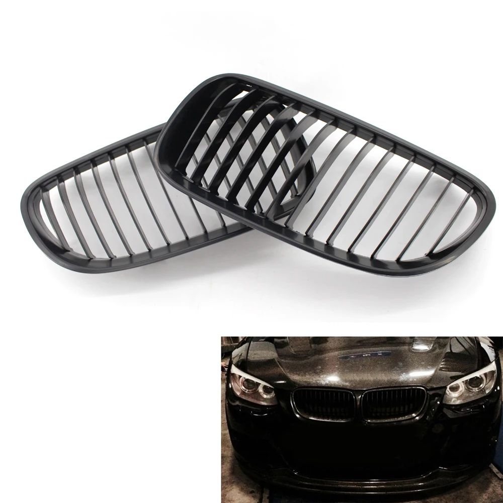 2 шт. черная двойная линия Передняя ножная решетка гриль для BMW E92 - Цена: 2289.21