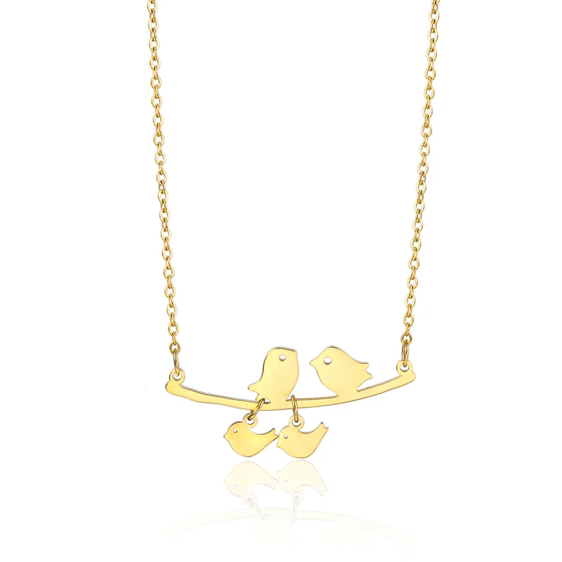 RIR Птица на ветке ожерелье четыре Соловья богемное природа ювелирные изделия