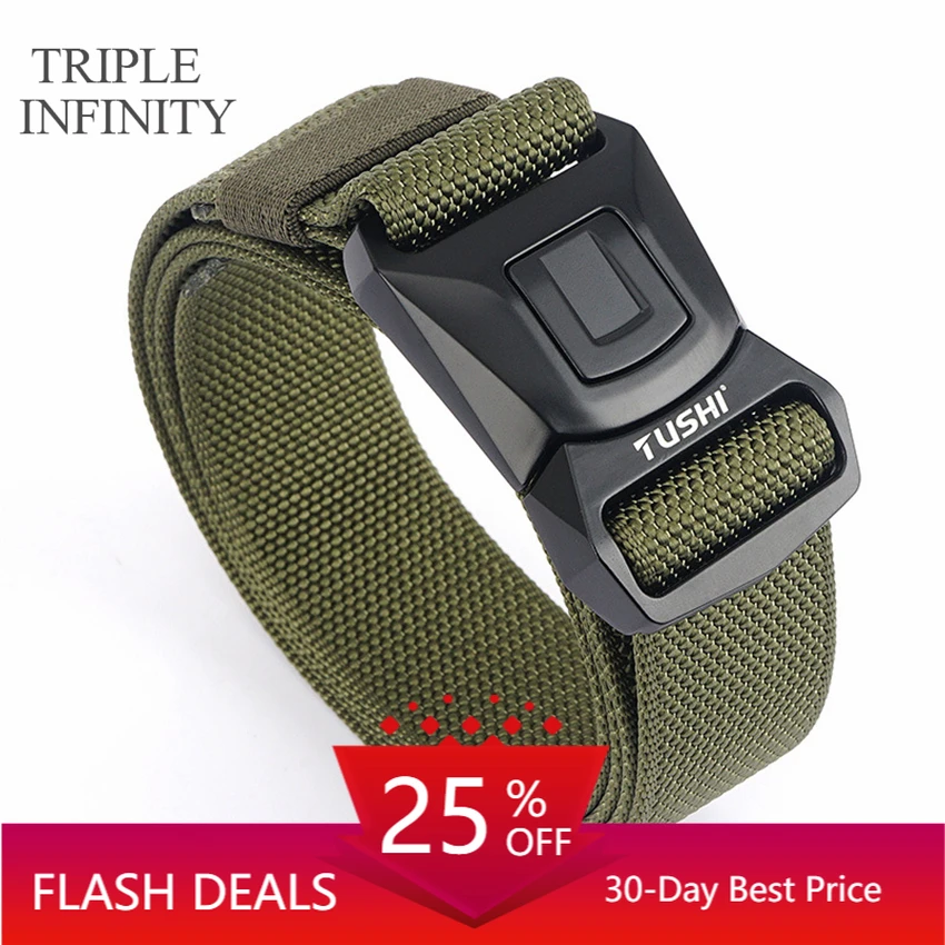 Ремень мужской с быстросъемной металлической пряжкой модный Тактический