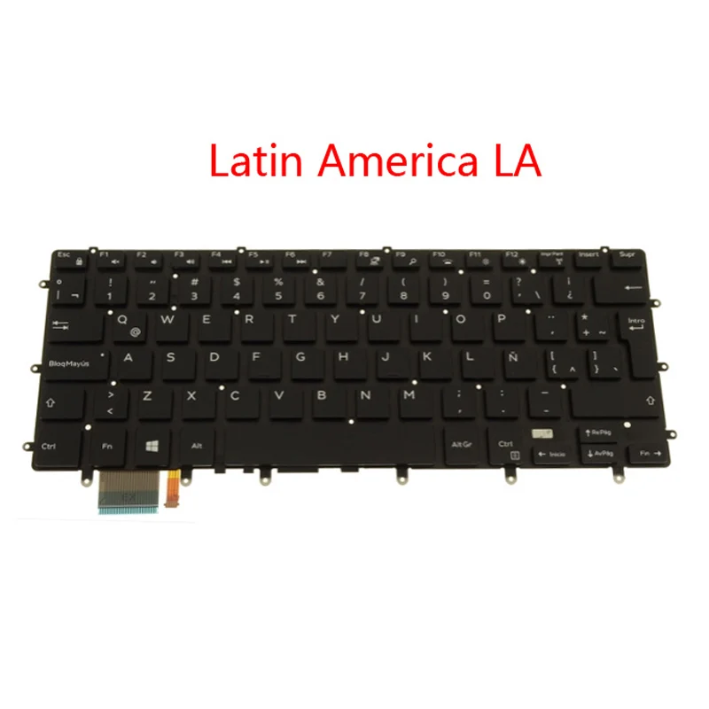 Клавиатура для ноутбука DELL для XPS 15 9550 9560 5510 5520 7568 с подсветкой Великобритания Французский FR Турецкий TR Таиланд TI латинская LA