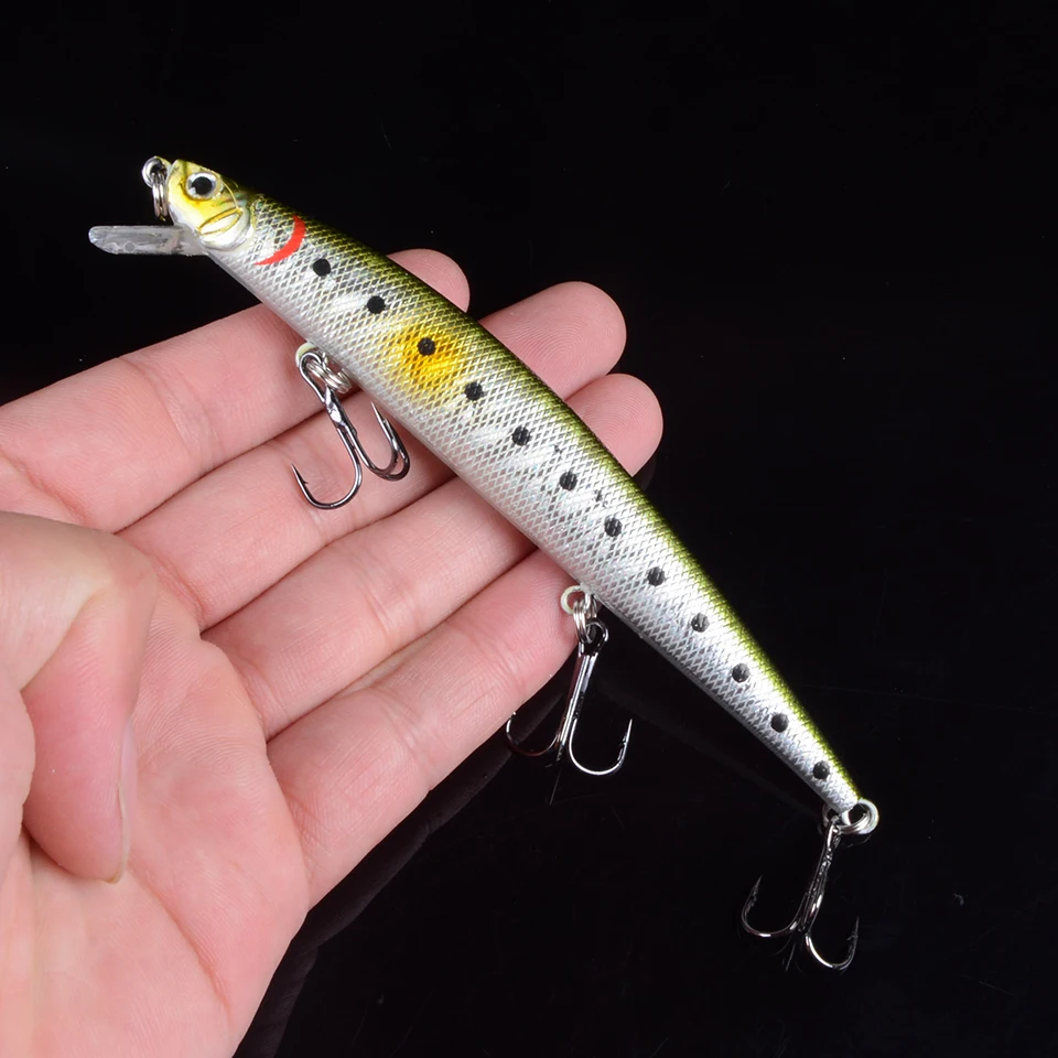 1 шт. 12 5 см г Minnow Рыбная приманка вобблер с 6 # крючки плавающая твердая рыболовные