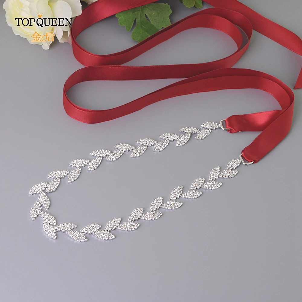 TOPQUEEN S198-S свадебный пояс для невесты свадебный пояс серебряный пояс аксессуары для платья Пояс для невесты свадебные пояса свадебные Ремни