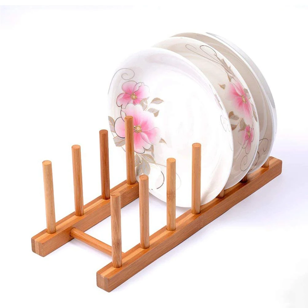 Деревянный стеллаж для горшков крышка миска посуды чашка сушилка тарелок