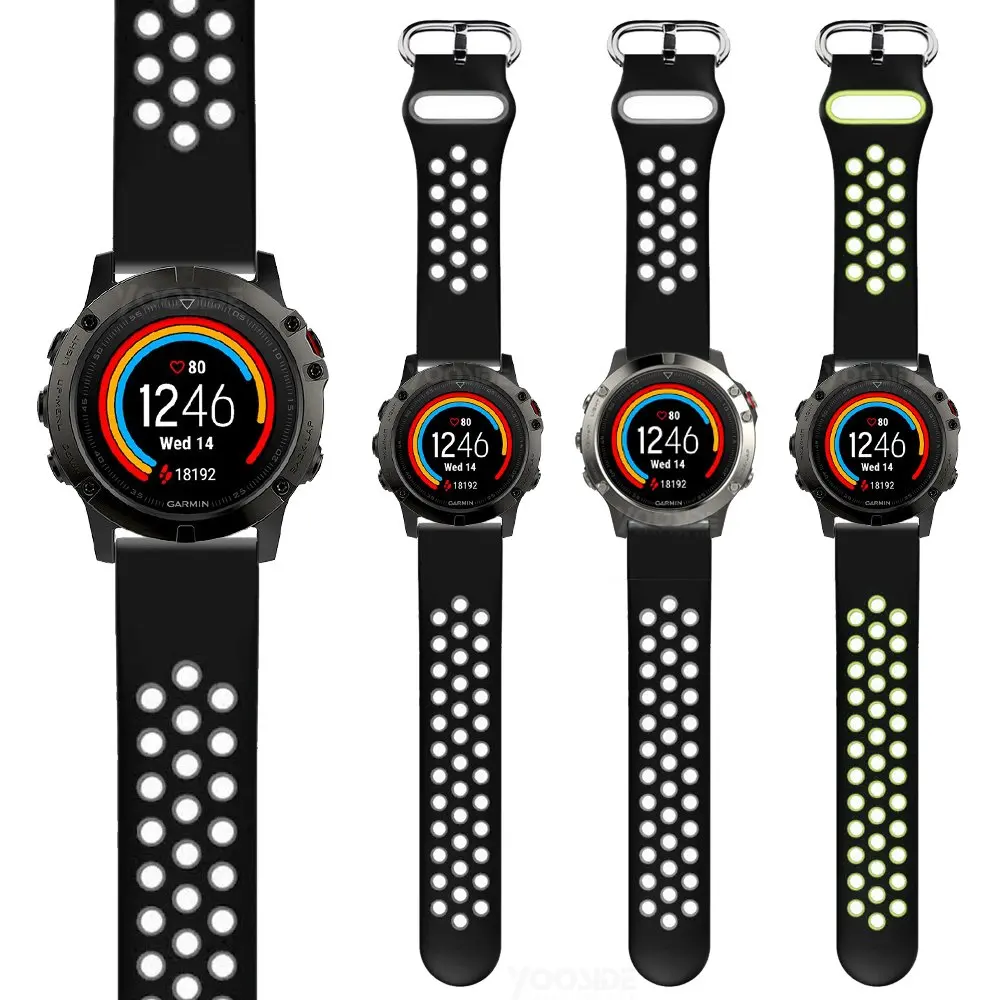 Ремешок Fenix 6 QuickFit 22 мм мягкий силиконовый спортивный водонепроницаемый ремешок